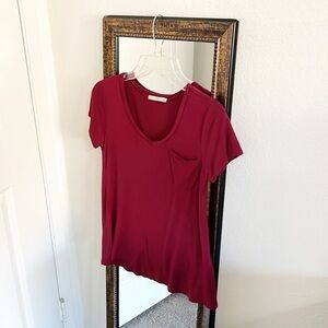 Active Basic dark red short sleeve t-shirt